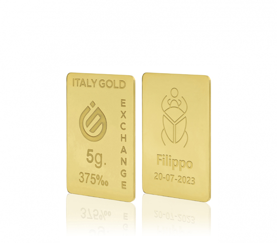 Sztabka Złota Skarabeusz szczęścia 9kt 5gr IGE GOLD